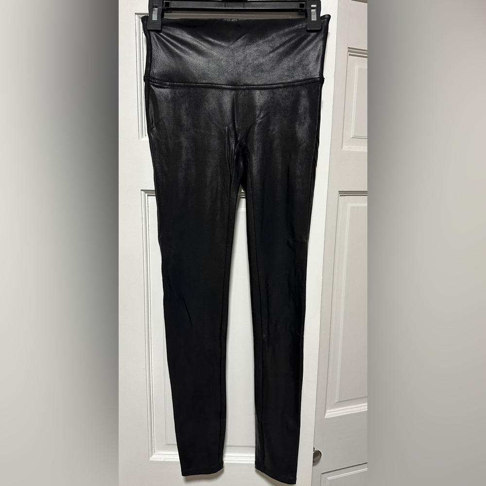SPANX Classic Black Faux Leather Leggings